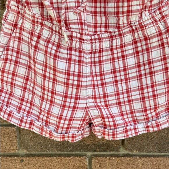 Abercrombie & Fitch Red Plaid Romper With Pockets Size S - Picture 4 of 10